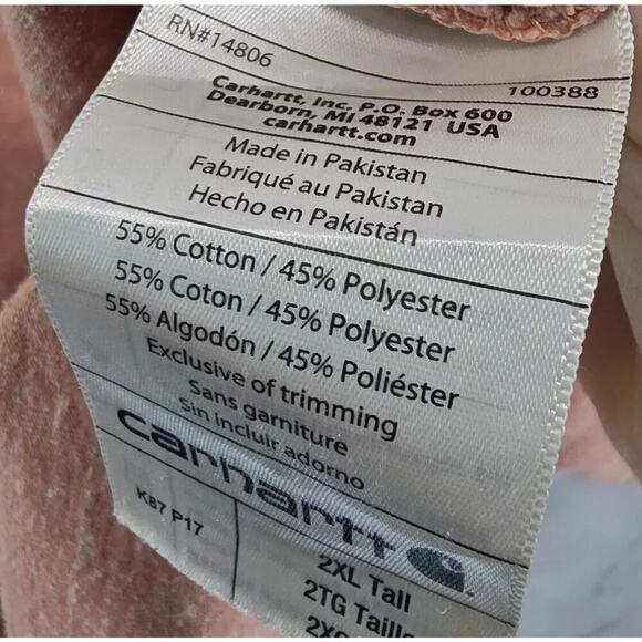 Carhartt T Shirt Mens 2XL T Orange Pocket Loose Fit Tee Short Sleeve Heathered - Picture 9 of 11